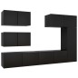 vidaXL Juego de muebles de TV 6 piezas madera contrachapada negro vidaXL Juego de muebles de TV 6 piezas madera contrachapada negro