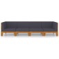 vidaXL Juego muebles de jardín y cojines 4 pzas madera maciza acacia vidaXL Juego muebles de jardín y cojines 4 pzas madera maciza acacia