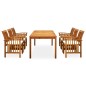 vidaXL Set comedor de jardín 7 pzas y cojines madera maciza de acacia vidaXL Set comedor de jardín 7 pzas y cojines madera maciza de acacia