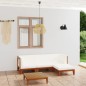 vidaXL Juego muebles de jardín y cojines 5 pzas madera maciza acacia vidaXL Juego muebles de jardín y cojines 5 pzas madera maciza acacia