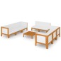 vidaXL Juego muebles de jardín y cojines 9 pzas madera maciza acacia vidaXL Juego muebles de jardín y cojines 9 pzas madera maciza acacia