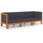 vidaXL Juego muebles de jardín y cojines 3 pzas madera maciza acacia vidaXL Juego muebles de jardín y cojines 3 pzas madera maciza acacia