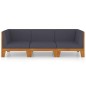 vidaXL Juego muebles de jardín y cojines 3 pzas madera maciza acacia vidaXL Juego muebles de jardín y cojines 3 pzas madera maciza acacia