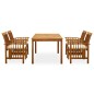 vidaXL Set comedor de jardín 5 pzas y cojines madera maciza de acacia vidaXL Set comedor de jardín 5 pzas y cojines madera maciza de acacia