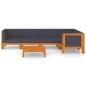 vidaXL Juego muebles de jardín y cojines 6 pzas madera maciza acacia vidaXL Juego muebles de jardín y cojines 6 pzas madera maciza acacia