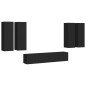 vidaXL Set de muebles de salón TV 6 piezas madera ingeniería negro vidaXL Set de muebles de salón TV 6 piezas madera ingeniería negro