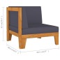 vidaXL Juego muebles de jardín y cojines 6 pzas madera maciza acacia vidaXL Juego muebles de jardín y cojines 6 pzas madera maciza acacia