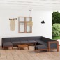 vidaXL Juego muebles de jardín y cojines 11 pzas madera maciza acacia
