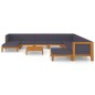 vidaXL Juego muebles de jardín y cojines 11 pzas madera maciza acacia