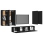 vidaXL Set de muebles de salón TV 6 piezas madera ingeniería negro vidaXL Set de muebles de salón TV 6 piezas madera ingeniería negro