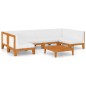 vidaXL Juego muebles de jardín y cojines 7 pzas madera maciza acacia vidaXL Juego muebles de jardín y cojines 7 pzas madera maciza acacia
