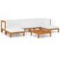 vidaXL Juego muebles de jardín y cojines 7 pzas madera maciza acacia vidaXL Juego muebles de jardín y cojines 7 pzas madera maciza acacia