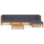 vidaXL Juego muebles de jardín y cojines 6 pzas madera maciza acacia