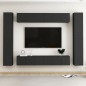 vidaXL Set de muebles de salón TV 10 piezas madera ingeniería negro vidaXL Set de muebles de salón TV 10 piezas madera ingeniería negro