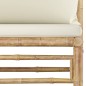 vidaXL Set de muebles de jardín 6 piezas bambú y cojines blanco crema