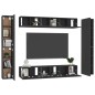vidaXL Set de muebles de salón TV 10 piezas madera ingeniería negro vidaXL Set de muebles de salón TV 10 piezas madera ingeniería negro