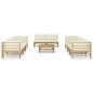 vidaXL Set de muebles de jardín 9 piezas bambú y cojines blanco crema vidaXL Set de muebles de jardín 9 piezas bambú y cojines blanco crema