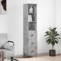 vidaXL Aparador de madera contrachapada gris hormigón 34,5x34x180 cm