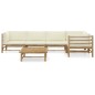 vidaXL Set de muebles de jardín 6 piezas bambú y cojines blanco crema vidaXL Set de muebles de jardín 6 piezas bambú y cojines blanco crema