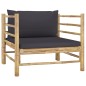vidaXL Set de muebles de jardín 8 piezas bambú con cojines gris oscuro vidaXL Set de muebles de jardín 8 piezas bambú con cojines gris oscuro
