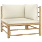 vidaXL Set de muebles de jardín 6 piezas bambú y cojines blanco crema vidaXL Set de muebles de jardín 6 piezas bambú y cojines blanco crema