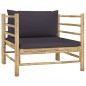 vidaXL Set de muebles de jardín 12 pzas bambú con cojines gris oscuro vidaXL Set de muebles de jardín 12 pzas bambú con cojines gris oscuro