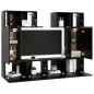 vidaXL Set de muebles de salón TV 6 piezas madera de ingeniería negro vidaXL Set de muebles de salón TV 6 piezas madera de ingeniería negro