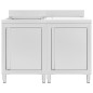 vidaXL Fregadero de cocina profesional acero inoxidable 120x60x96 cm