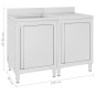 vidaXL Fregadero de cocina profesional acero inoxidable 120x60x96 cm