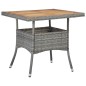 vidaXL Muebles de jardín 5 piezas ratán sintético gris y acacia vidaXL Muebles de jardín 5 piezas ratán sintético gris y acacia