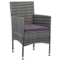 vidaXL Muebles de jardín 5 piezas ratán sintético gris y acacia vidaXL Muebles de jardín 5 piezas ratán sintético gris y acacia