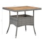 vidaXL Muebles de jardín 5 piezas ratán sintético gris y acacia vidaXL Muebles de jardín 5 piezas ratán sintético gris y acacia