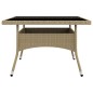vidaXL Muebles de jardín 9 piezas ratán sintético y vidrio beige vidaXL Muebles de jardín 9 piezas ratán sintético y vidrio beige