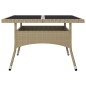 vidaXL Muebles de jardín 9 piezas ratán sintético y vidrio beige vidaXL Muebles de jardín 9 piezas ratán sintético y vidrio beige
