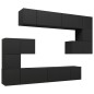vidaXL Set de muebles de salón TV 10 piezas madera ingeniería negro vidaXL Set de muebles de salón TV 10 piezas madera ingeniería negro