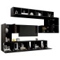 vidaXL Set de muebles de salón TV 10 piezas madera ingeniería negro vidaXL Set de muebles de salón TV 10 piezas madera ingeniería negro