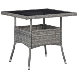 vidaXL Muebles de jardín 3 piezas ratán sintético y vidrio gris
