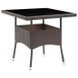 vidaXL Muebles de jardín 5 piezas ratán sintético y vidrio marrón vidaXL Muebles de jardín 5 piezas ratán sintético y vidrio marrón