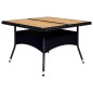 vidaXL Set de comedor de jardín 9 pzas ratán PE y madera acacia negro vidaXL Set de comedor de jardín 9 pzas ratán PE y madera acacia negro