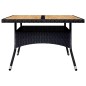 vidaXL Set de comedor de jardín 9 pzas ratán PE y madera acacia negro vidaXL Set de comedor de jardín 9 pzas ratán PE y madera acacia negro