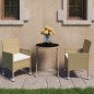 vidaXL Set de bistró de jardín 3 pzas ratán PE vidrio templado beige vidaXL Set de bistró de jardín 3 pzas ratán PE vidrio templado beige