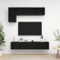 vidaXL Set de muebles de salón TV 5 piezas madera ingeniería negro vidaXL Set de muebles de salón TV 5 piezas madera ingeniería negro