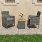 vidaXL Muebles de jardín 3 pzas ratán sintético madera acacia gris vidaXL Muebles de jardín 3 pzas ratán sintético madera acacia gris