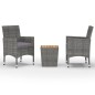 vidaXL Muebles de jardín 3 pzas ratán sintético madera acacia gris vidaXL Muebles de jardín 3 pzas ratán sintético madera acacia gris