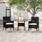 vidaXL Juego de comedor de jardín 3 piezas ratán sintético negro vidaXL Juego de comedor de jardín 3 piezas ratán sintético negro