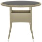 vidaXL Juego de comedor para jardín de 5 piezas ratán sintético beige