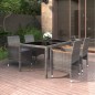 vidaXL Set de comedor de jardín 5 pzas ratán sintético vidrio gris vidaXL Set de comedor de jardín 5 pzas ratán sintético vidrio gris