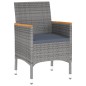 vidaXL Set de comedor de jardín 5 pzas ratán sintético vidrio gris vidaXL Set de comedor de jardín 5 pzas ratán sintético vidrio gris