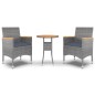 vidaXL Juego de comedor de jardín 3 piezas ratán sintético gris vidaXL Juego de comedor de jardín 3 piezas ratán sintético gris