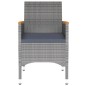 vidaXL Juego de comedor de jardín 3 piezas ratán sintético gris vidaXL Juego de comedor de jardín 3 piezas ratán sintético gris